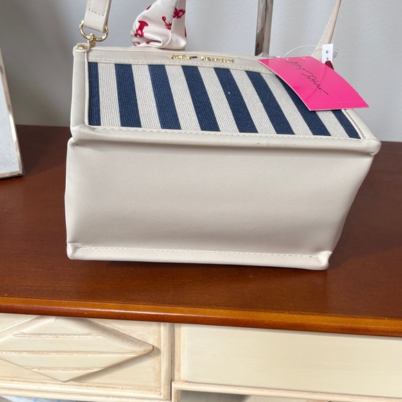 Betsey Johnson Navy and White Striped Mini Bag - Picture 5 of 10